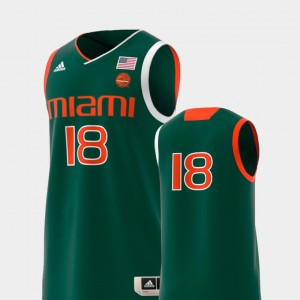 adidas Men's Miami Hurricanes #1 Green Swingman Replica Basketball